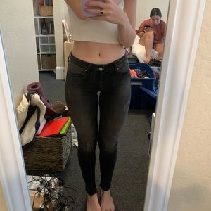 Black/grey mid rise skinny jeans